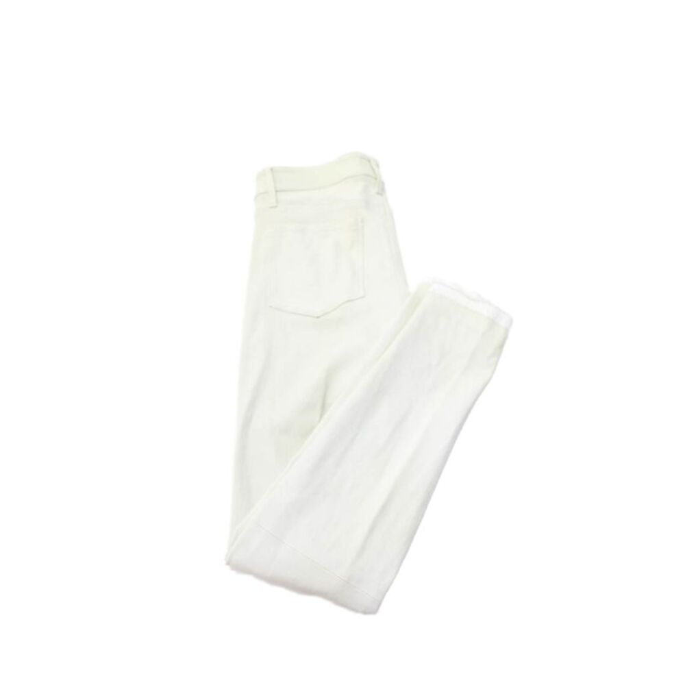 R+A Unisex Straight Jeans White Lambskin Leather Size 23